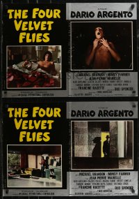 2r0404 FOUR FLIES ON GREY VELVET set of 6 Italian 18x26 pbustas 1971 Dario Argento's 4 Mosche di Velluto Grigio