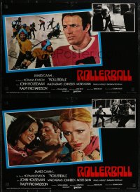 2r0410 ROLLERBALL set of 4 Italian 18x26 pbustas 1975 James Caan in a future where war does not exist!