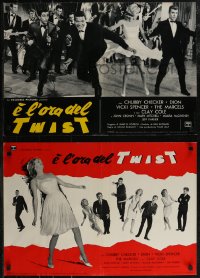 2r0390 TWIST AROUND THE CLOCK set of 10 Italian 18x26 pbustas 1962 Chubby Checker in the first full-length Twist movie!