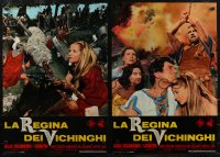 2r0391 VIKING QUEEN set of 10 Italian 18x26 pbustas 1967 different images of Carita in title role!