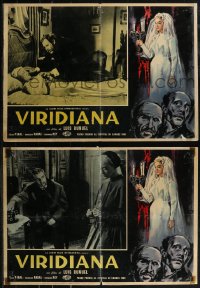 2r0392 VIRIDIANA set of 10 Italian 19x27 pbustas 1962 Bunuel, border art of Pinal in bridal dress!