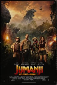 2r1009 JUMANJI: WELCOME TO THE JUNGLE int'l advance DS 1sh 2017 Johnson, Black, different image!