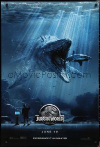 2r1013 JURASSIC WORLD IMAX teaser DS 1sh 2015 incredible image of Mosasaurus devouring Great White!