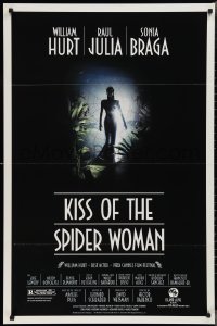 2r1018 KISS OF THE SPIDER WOMAN 1sh 1985 cool artwork of sexy Sonia Braga in spiderweb dress!