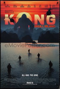 2r1020 KONG: SKULL ISLAND advance DS 1sh 2017 Samuel Jackson, Hiddleston, the huge ape and soldiers!