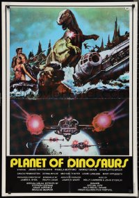 2r0004 PLANET OF DINOSAURS Lebanese 1978 X-Wings & Millennium Falcon art from Star Wars by Aller!