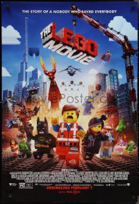2r1025 LEGO MOVIE advance DS 1sh 2014 the story of a nobody who saved everybody!