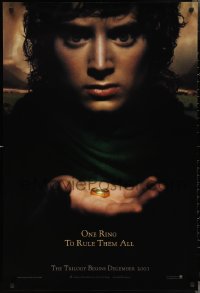2r1034 LORD OF THE RINGS: THE FELLOWSHIP OF THE RING teaser 1sh 2001 J.R.R. Tolkien, one ring!