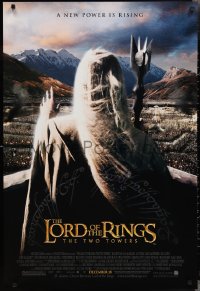 2r1039 LORD OF THE RINGS: THE TWO TOWERS advance DS 1sh 2002 Christopher Lee as Saruman!