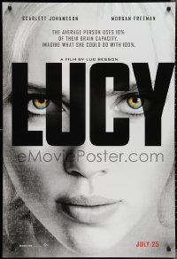 2r1042 LUCY teaser DS 1sh 2014 July style, cool image of Scarlett Johansson in the title role!