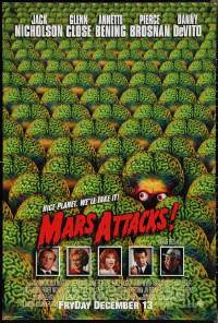 2r1052 MARS ATTACKS! int'l advance DS 1sh 1996 directed by Tim Burton, great image of cast!