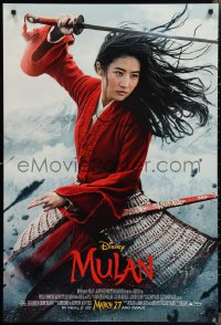 2r1068 MULAN advance DS 1sh 2020 Walt Disney live action remake, Yifei Liu in the title role w/sword!