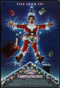 2r1072 NATIONAL LAMPOON'S CHRISTMAS VACATION DS 1sh 1989 Consani art of Chevy Chase, yule crack up!