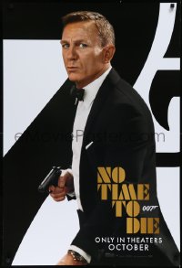 2r1078 NO TIME TO DIE teaser DS 1sh 2021 Daniel Craig as James Bond 007 w/ gun!