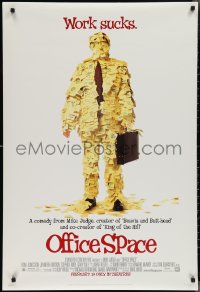 2r1083 OFFICE SPACE advance DS 1sh 1999 directed by Mike Judge, Stephen Root covered in post-its!