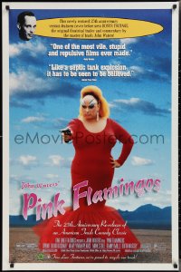 2r1088 PINK FLAMINGOS 1sh R1997 Divine, Mink Stole, John Waters, proud to recycle their trash!