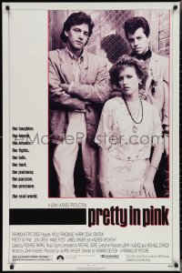 2r1094 PRETTY IN PINK 1sh 1986 great portrait of Molly Ringwald, Andrew McCarthy & Jon Cryer!