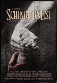 2r1125 SCHINDLER'S LIST DS 1sh 1993 Steven Spielberg World War II classic, Best Picture!