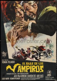 2r0197 FEARLESS VAMPIRE KILLERS Spanish 1968 Roman Polanski, great wacky horror art by Escobar!