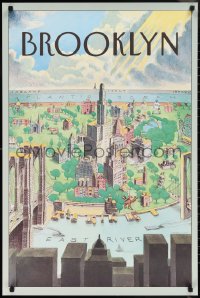 2r0125 BROOKLYN 24x36 special poster 1982 Warren Linn artwork of a great view in New York City!