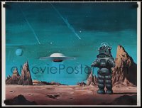 2r0134 FORBIDDEN PLANET 18x23 special poster 1978 Robby the Robot by Vincent Di Fate for Cinefantastique!