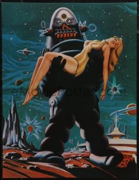 2r0135 FORBIDDEN PLANET 2-sided 17x22 special poster 1970s Robby the Robot carrying sexy Anne Francis
