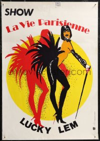 2r0138 LA VIE PARISIENNE LUCKY LEM 18x25 French special poster 1970s topless dancer in sexy outfit!