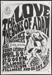 2r0050 LOVE/THE SONS OF ADAM/THE CHARLATANS 3rd printing 14x21 music poster 1966 Wes Wilson art!