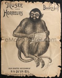 2r0144 MUSEE DES HORREURS #1 20x25 French special poster 1899 wildly anti-Semitic Lenepveu art!