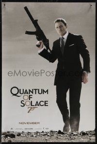 2r0022 QUANTUM OF SOLACE teaser mini poster 2008 Craig as Bond w/ silenced UMP submachine gun!