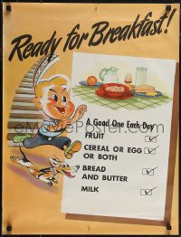 2r0149 READY FOR BREAKFAST 20x26 special poster 1963 boy and his dog rushing to breakfast!