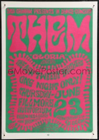 2r0055 THEM/GLORIA/NEW TWEEDY BROTHERS 14x20 music poster 1966 art by Wes Wilson!
