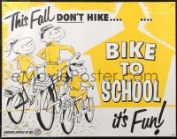 2r0158 THIS FALL DON'T HIKE... BIKE TO SCHOOL 22x28 special poster 1960s BWDA, children on bikes!