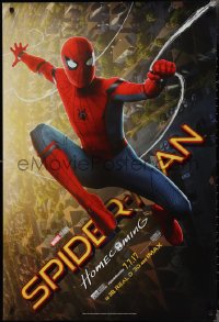 2r1153 SPIDER-MAN: HOMECOMING teaser DS 1sh 2017 Tom Holland swinging over New York City!
