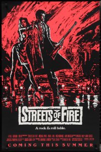 2r1163 STREETS OF FIRE advance 1sh 1984 Walter Hill, Riehm pink dayglo art, a rock & roll fable!
