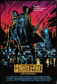 2r1161 STREETS OF FIRE 1sh 1984 Walter Hill, Michael Pare, Diane Lane, artwork by Riehm, no borders!