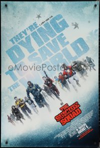 2r1168 SUICIDE SQUAD advance DS 1sh 2021 James Gunn, DC Comics, dying to save the world, red title!