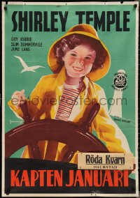 2r0167 CAPTAIN JANUARY Swedish 1936 different Eric Rohman art of sailor Shirley Temple, ultra rare!