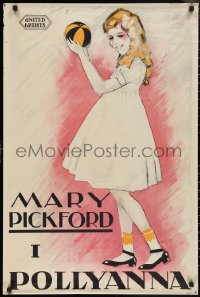 2r0169 POLLYANNA Swedish 1922 different art of Mary Pickford holding ball by Hakansson, ultra rare!
