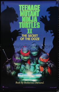 2r1171 TEENAGE MUTANT NINJA TURTLES II teaser 25x39 1sh 1991 Secret of the Ooze, borderless design!