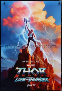 2r1179 THOR: LOVE & THUNDER teaser DS 1sh 2022 Chris Hemsworth in title role holding axe on mountain