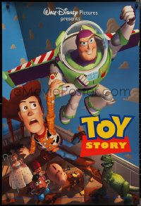 2r1189 TOY STORY DS 1sh 1995 Disney/Pixar cartoon, Buzz Lightyear flying over Woody, Bo Peep, more!