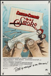 2r1202 UP IN SMOKE recalled 1sh 1978 Cheech & Chong marijuana drug classic, original tagline!