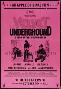 2r1206 VELVET UNDERGROUND advance DS 1sh 2021 Todd Haynes documentary, Lou Reed and more!