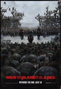 2r1212 WAR FOR THE PLANET OF THE APES style C teaser DS 1sh 2017 Caesar and two large armies!