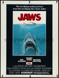 2s0487 JAWS 30x40 1975 Kastel art of Spielberg's shark and swimmer, great condition and ultra rare!