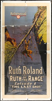 2s0569 RUTH OF THE RANGE linen chapter 1 3sh 1923 great art of Ruth Roland in peril, ultra rare!