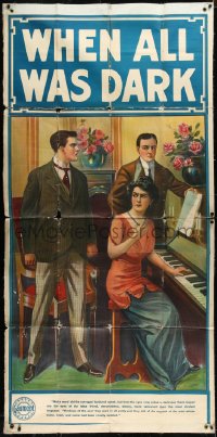 2s0110 WHEN ALL WAS DARK 3sh 1913 wife cheats on blind man with best friend, but he recovers, rare!