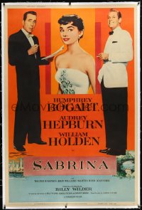 2s0512 SABRINA linen style Z 40x60 1954 Audrey Hepburn, Humphrey Bogart & William Holden, very rare!