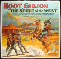 2s0509 SPIRIT OF THE WEST linen 6sh 1932 great art of Hoot Gibson on horse roping bad guys, rare!